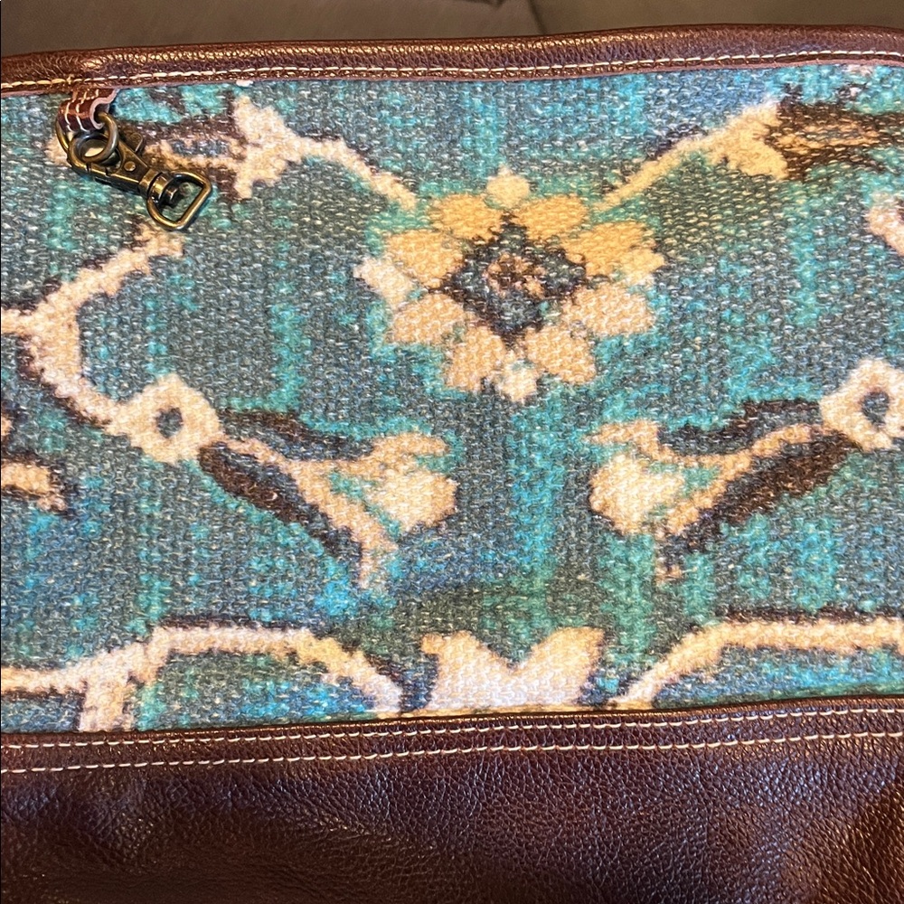 Myra Bag Blue and Brown Accent Handbag